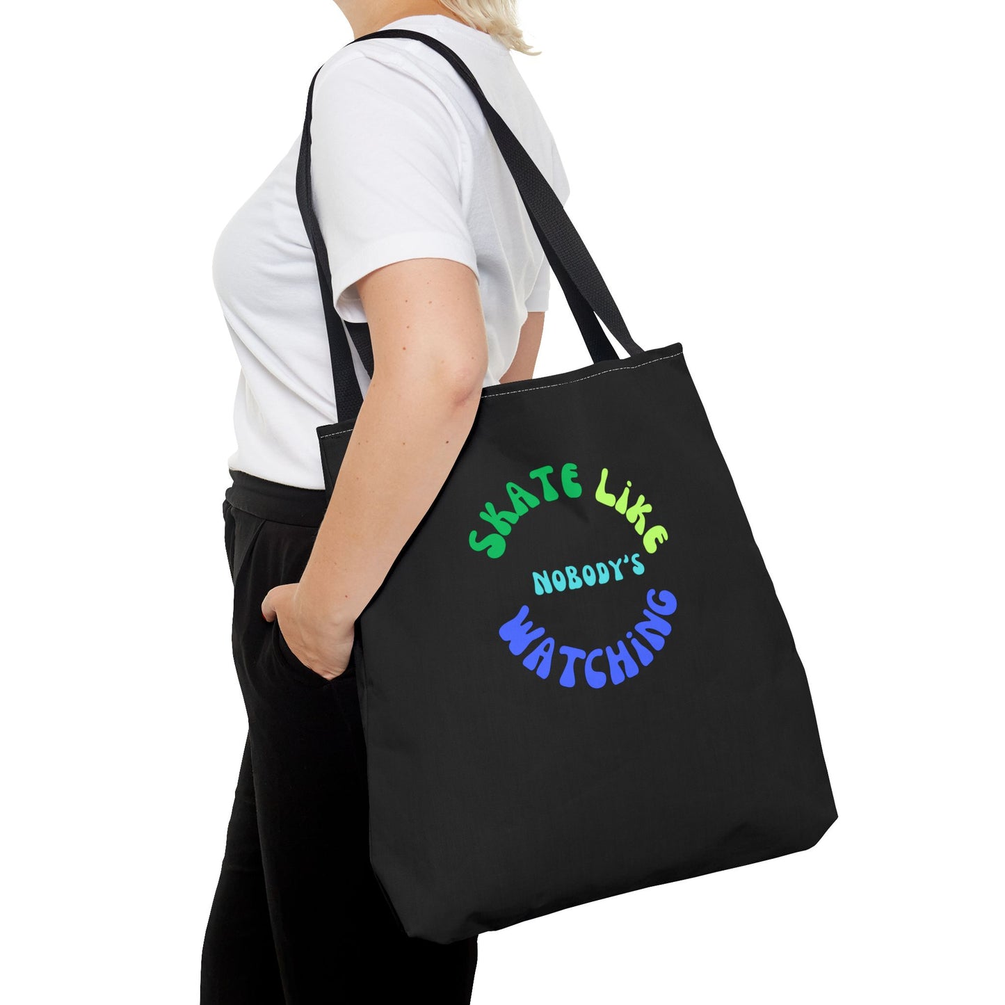 Blue/Green Skate Like Nobody's Watching Tote Bag