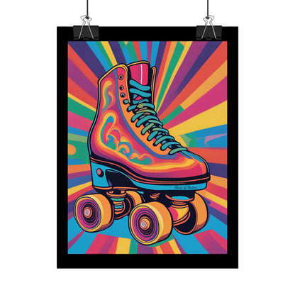 Psychedelic Roller Skate Rolled Poster