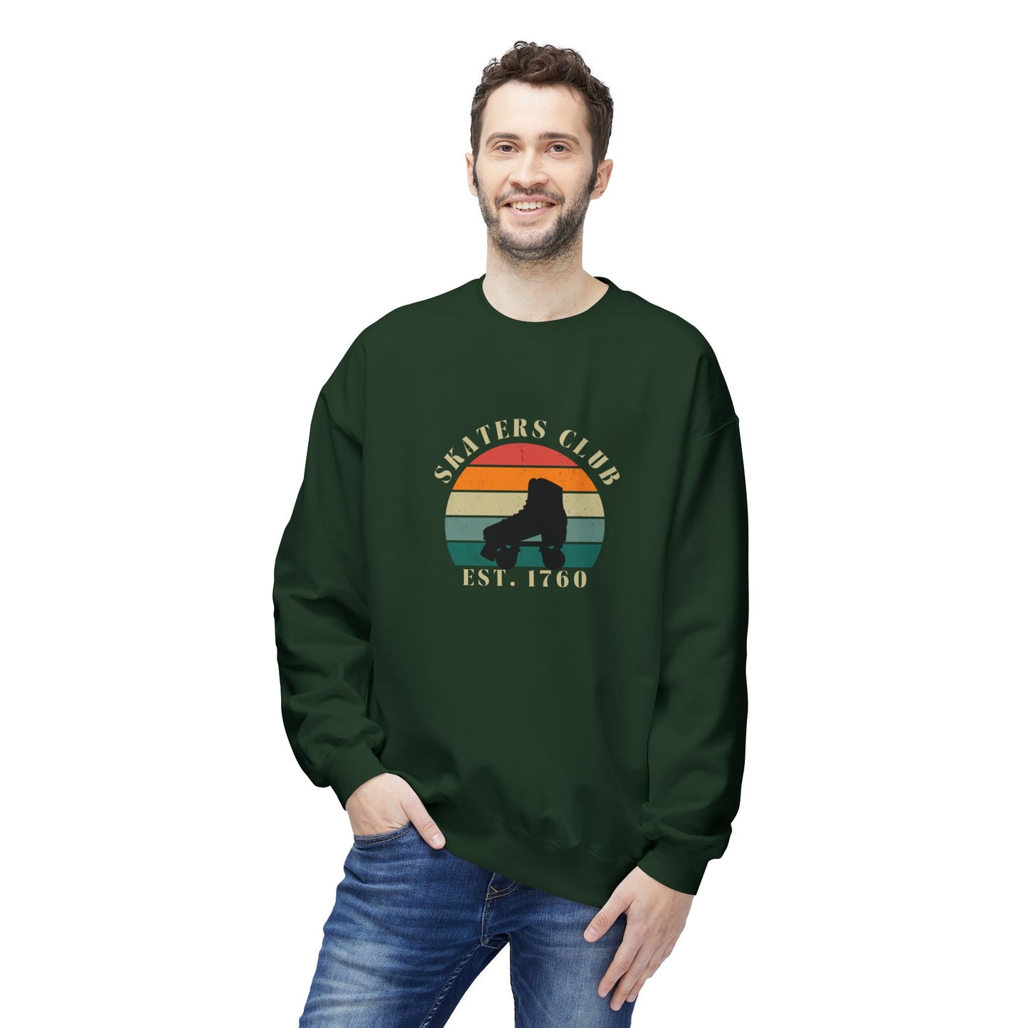 Retro Skaters Club Unisex Fleece Crewneck Sweatshirt