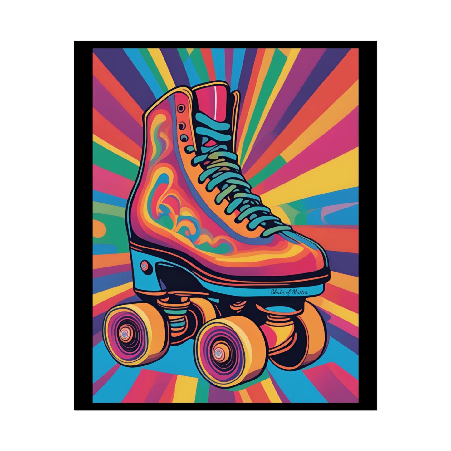 Psychedelic Roller Skate Rolled Poster