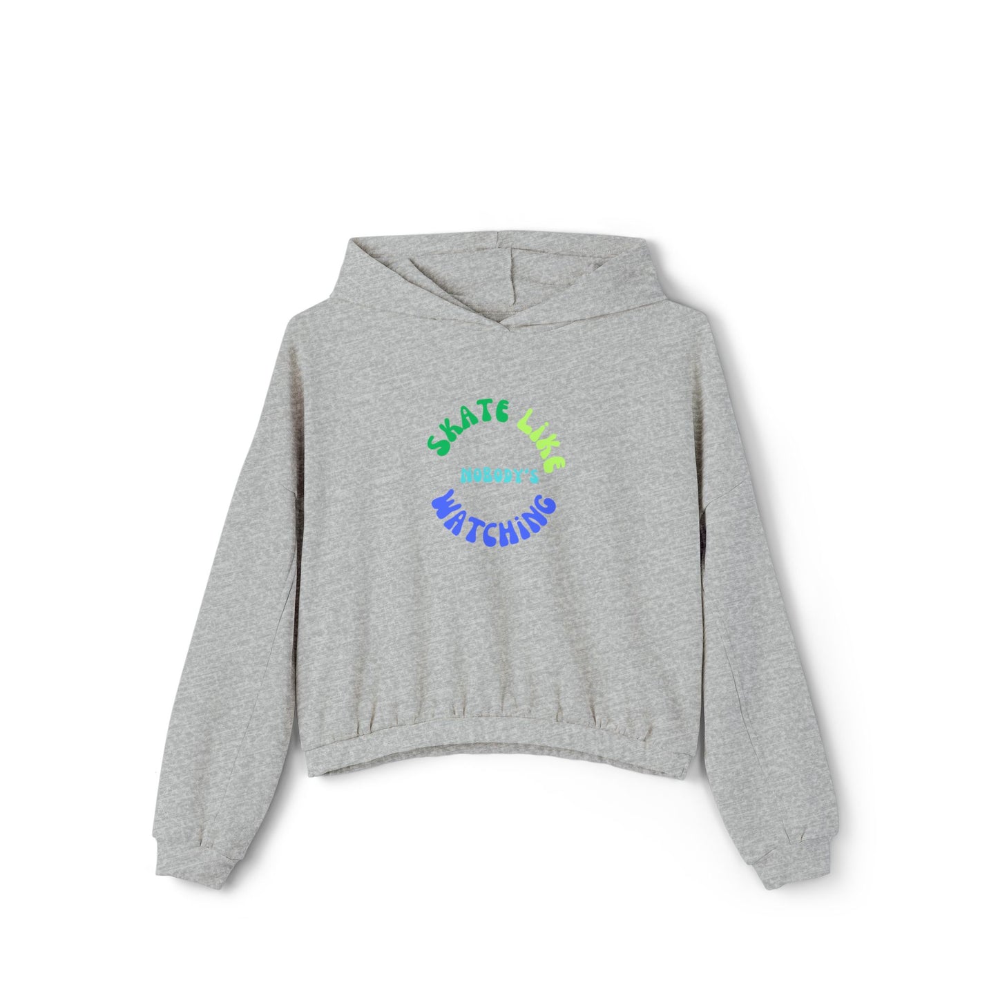 Women’s Cropped Blue/Green Skate Like Nobody's Watching Sweatshirt