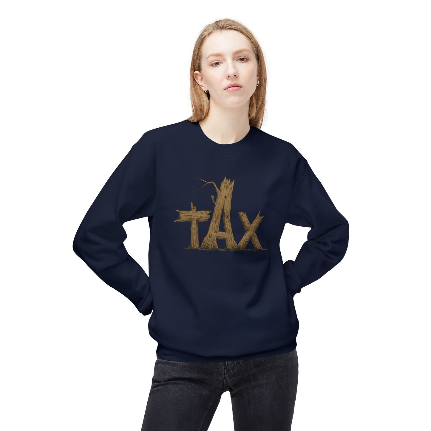 Wood Tax Unisex Fleece Crewneck Sweatshirt