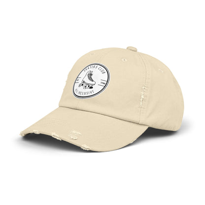 White Skaters Club Distressed Cap