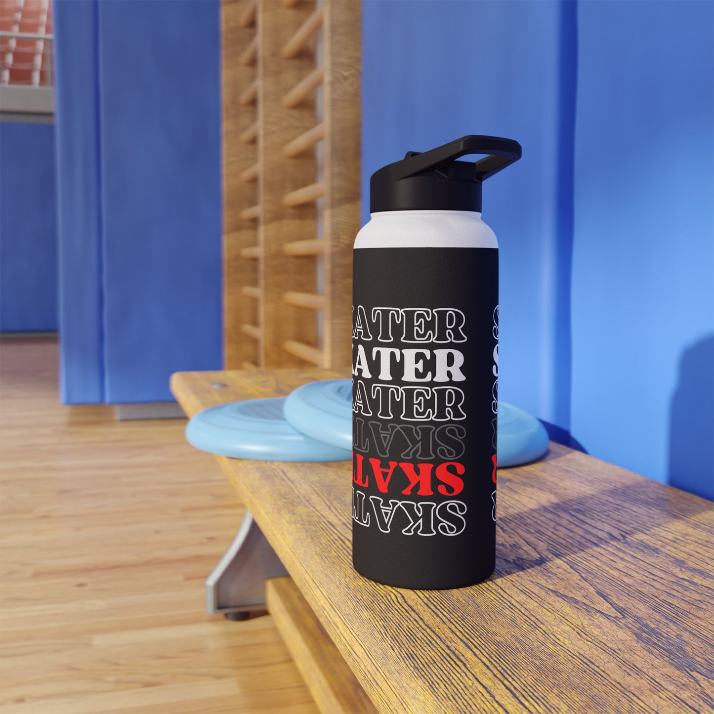 Red Statement Skater Stainless Steel Water Bottle