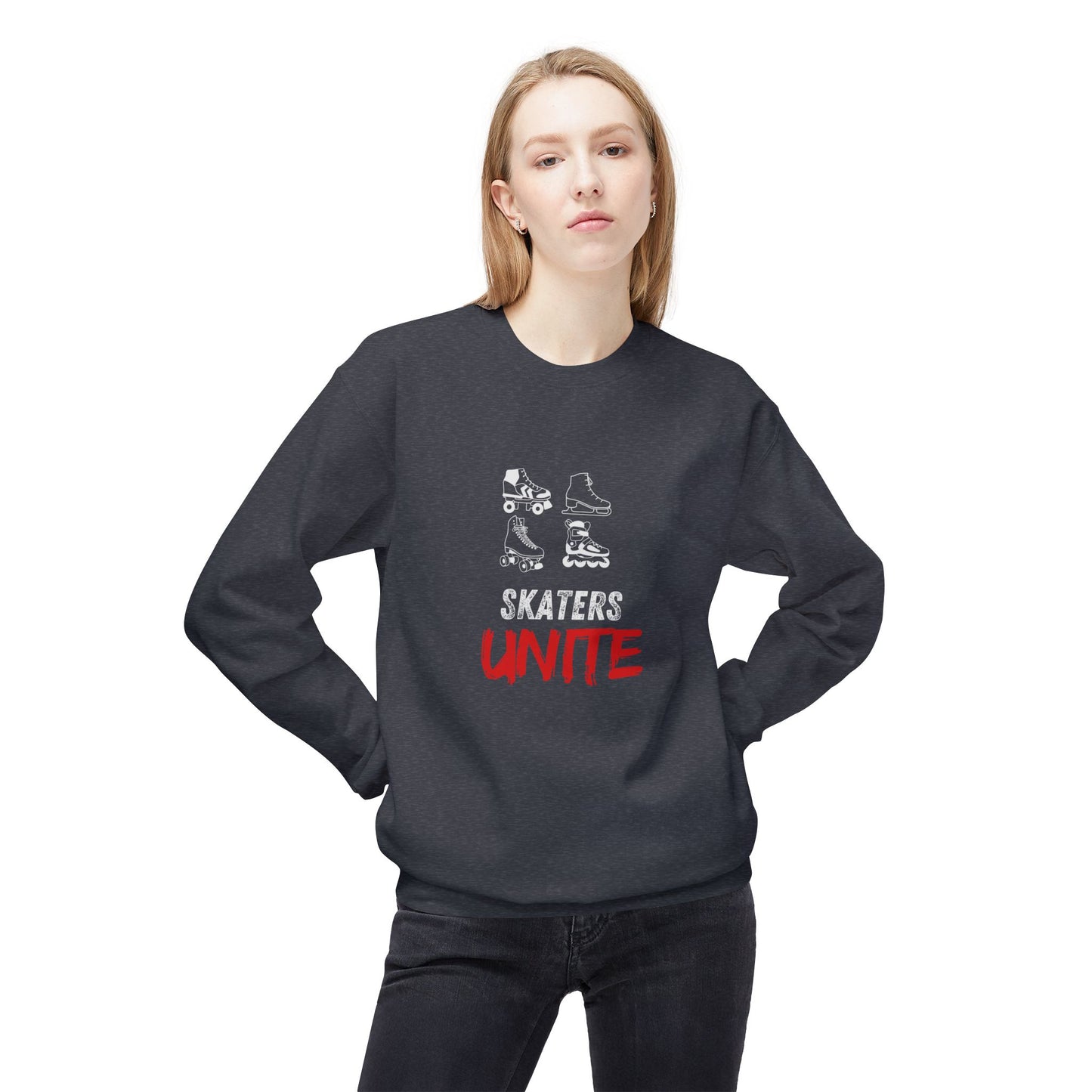 Skaters Unite Unisex Fleece Crewneck Sweatshirt