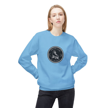 Round Black Skaters Club Unisex Fleece Crewneck Sweatshirt