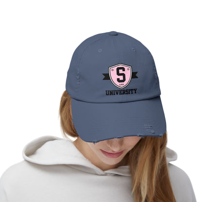 Skater University Emblem (Black) Distressed Cap