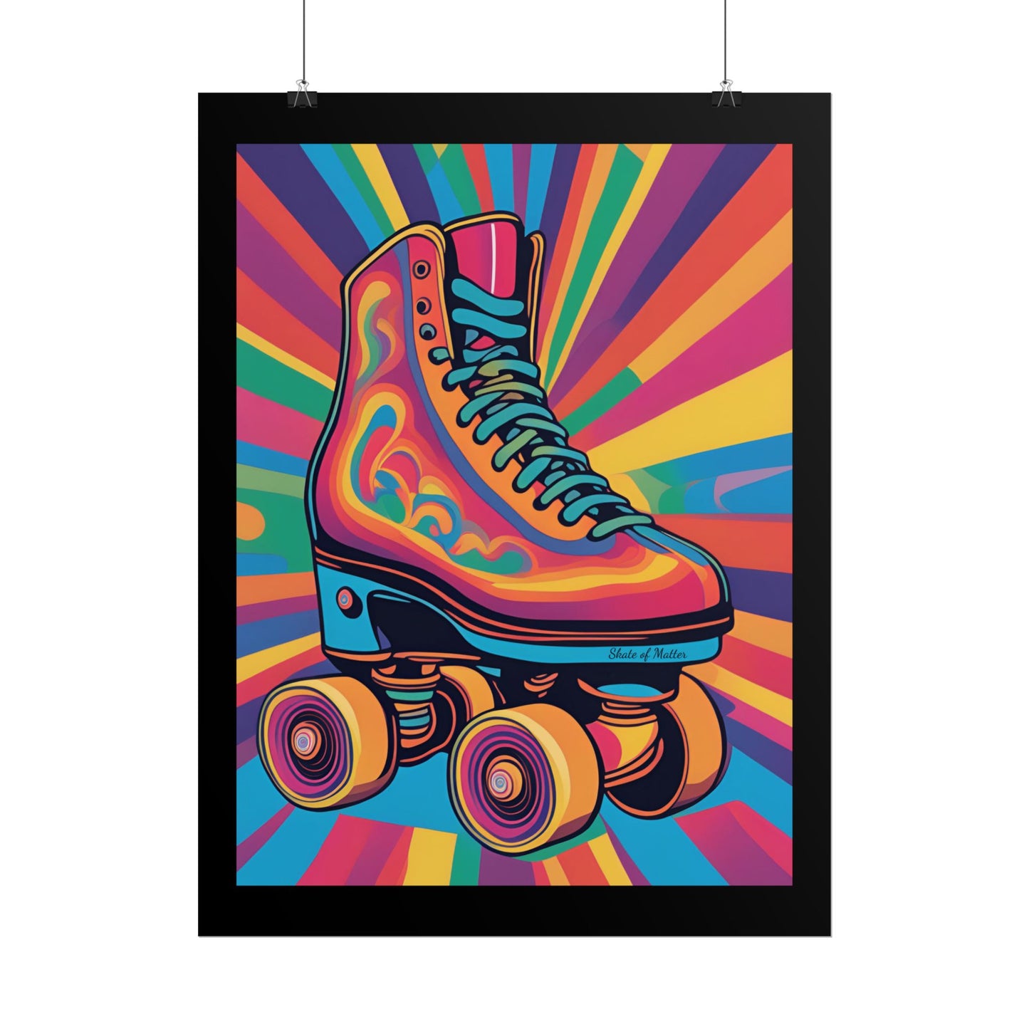 Psychedelic Roller Skate Rolled Poster