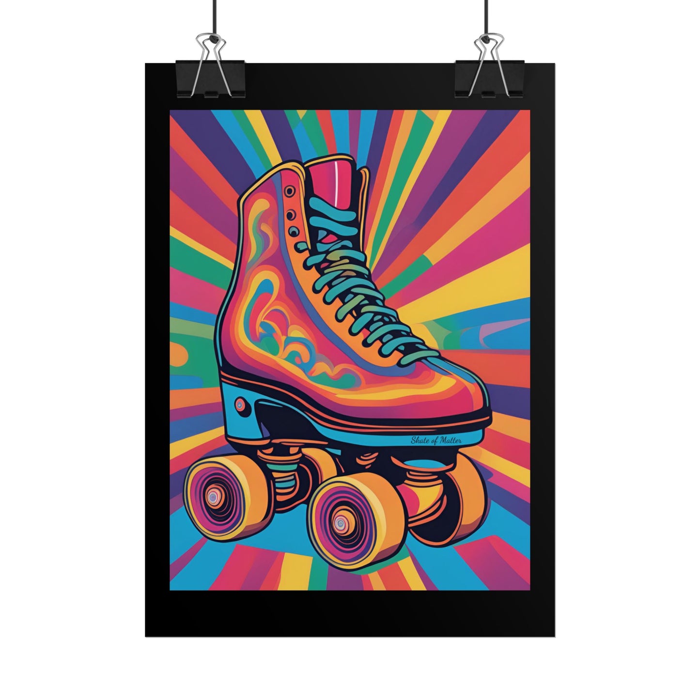 Psychedelic Roller Skate Rolled Poster