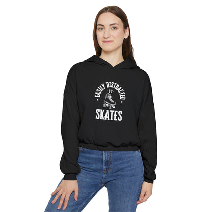 Women’s Cropped Easily Distractd by Skates Sweatshirt