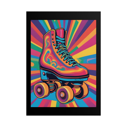 Psychedelic Roller Skate Rolled Poster