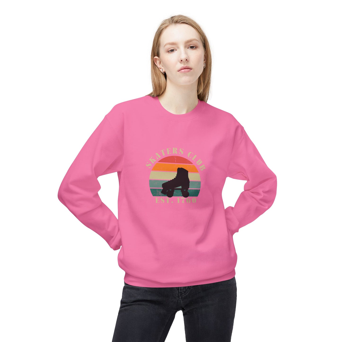 Retro Skaters Club Unisex Fleece Crewneck Sweatshirt