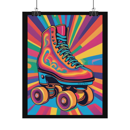 Psychedelic Roller Skate Rolled Poster