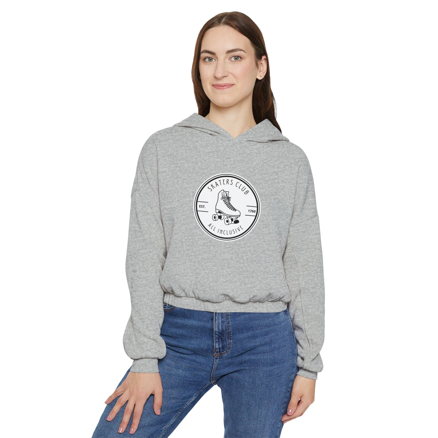 Women’s Cropped Round White Skaters Club Sweatshirt