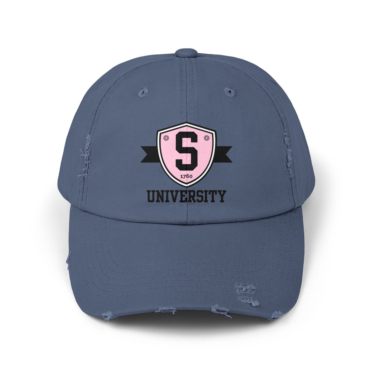 Skater University Emblem (Black) Distressed Cap