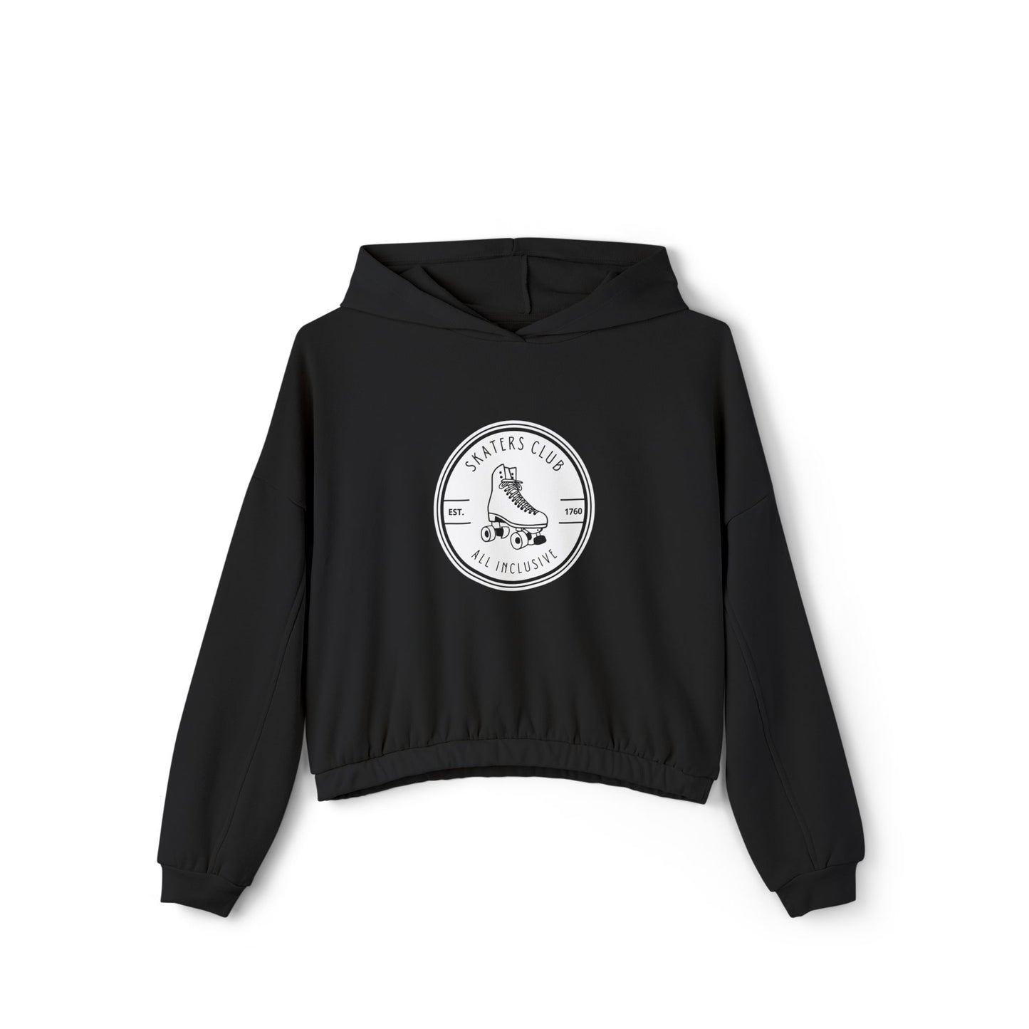 Women’s Cropped Round White Skaters Club Sweatshirt