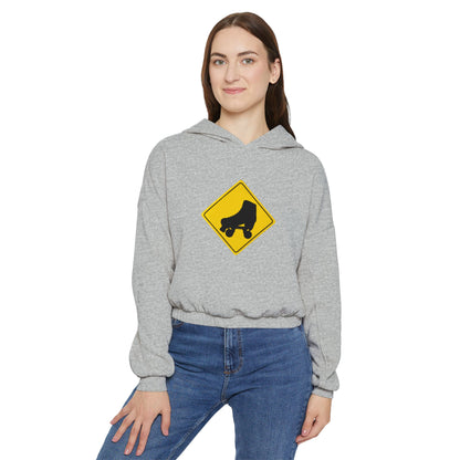 Women’s Cropped Warning Skater Sweatshirt