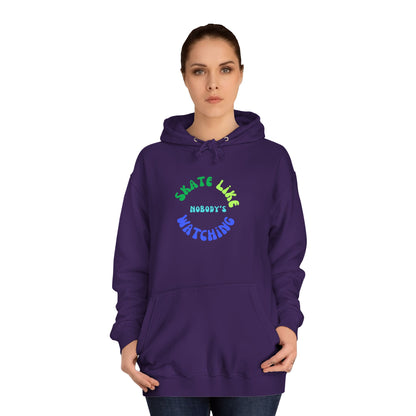 Blue/Green Skate Like Nobody's Watching Unisex Hoodie