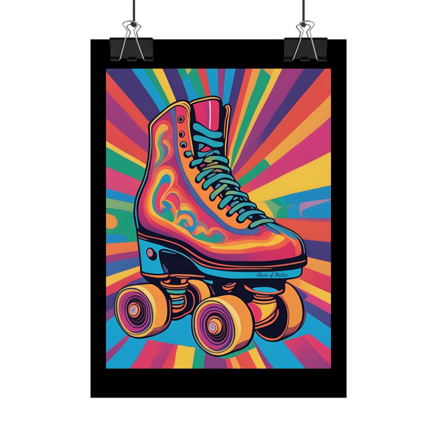 Psychedelic Roller Skate Rolled Poster