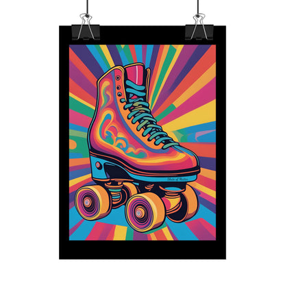 Psychedelic Roller Skate Rolled Poster