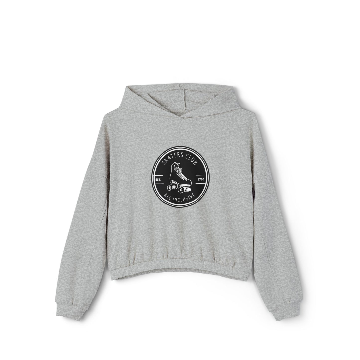 Women’s Cropped Round Black Skaters Club Sweatshirt