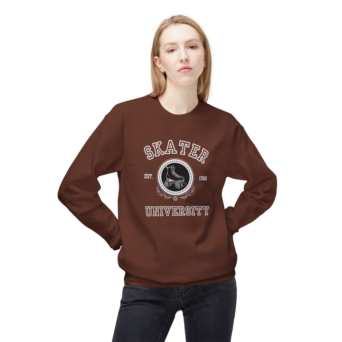 Skater University (Solid) Unisex Fleece Crewneck Sweatshirt