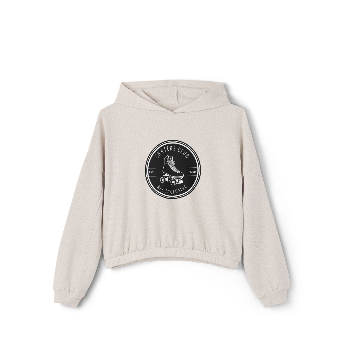 Women’s Cropped Round Black Skaters Club Sweatshirt