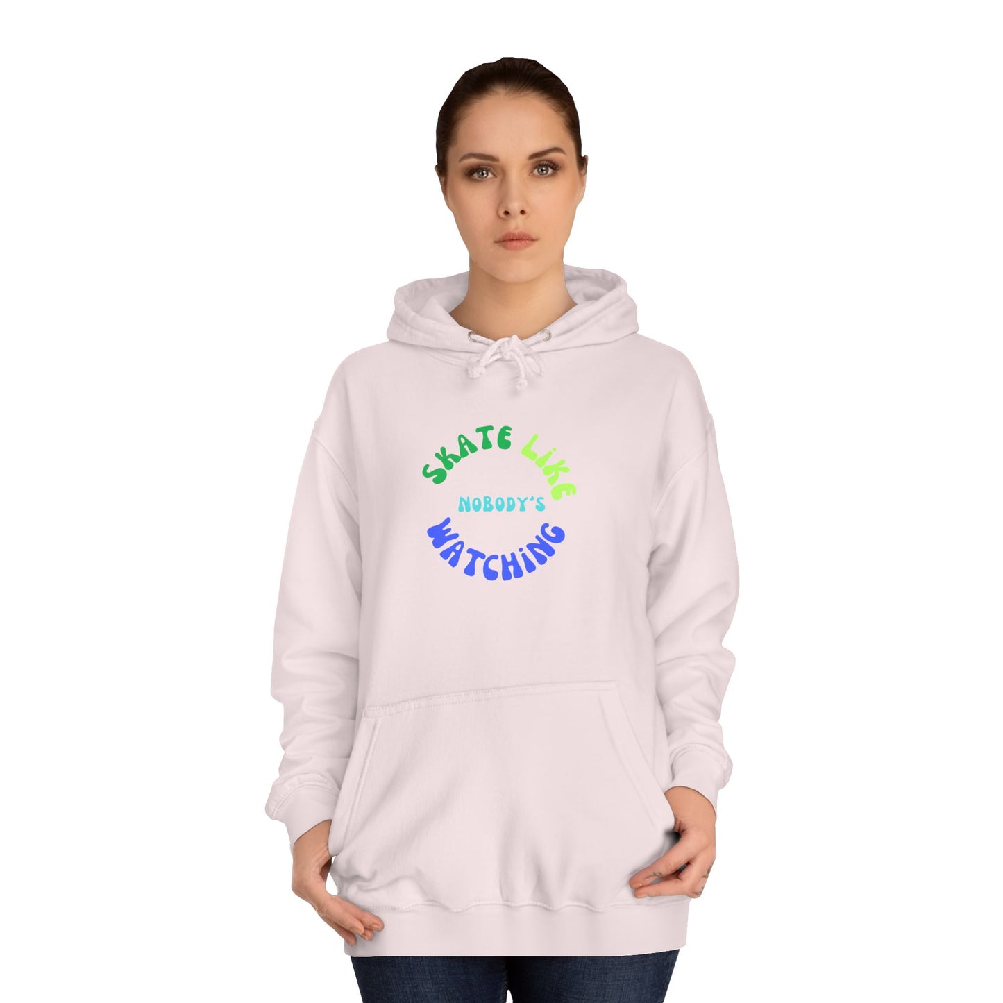 Blue/Green Skate Like Nobody's Watching Unisex Hoodie