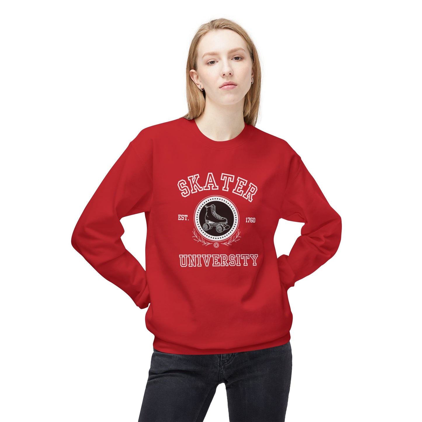 Skater University (Solid) Unisex Fleece Crewneck Sweatshirt