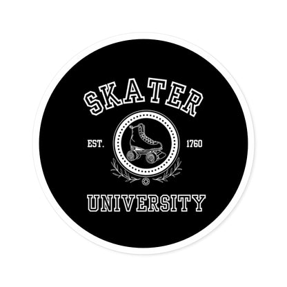 Paper products - Black Round Skater University Sticker - Skate of Matter LLC