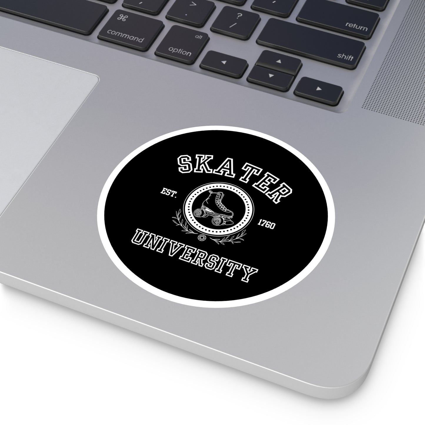 Paper products - Black Round Skater University Sticker - Skate of Matter LLC