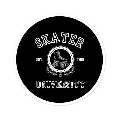 Paper products - Black Round Skater University Sticker - Skate of Matter LLC