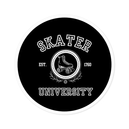 Paper products - Black Round Skater University Sticker - Skate of Matter LLC