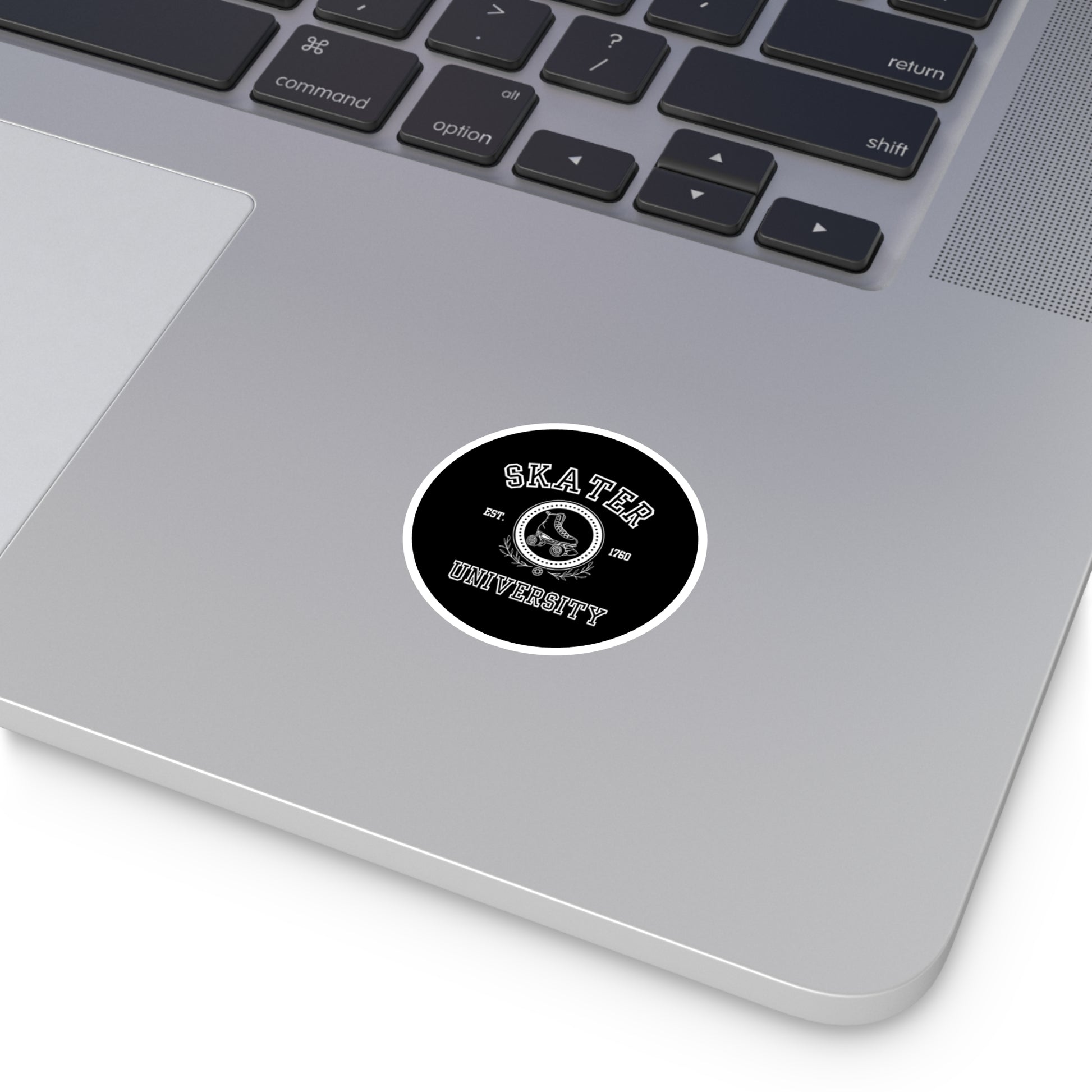 Paper products - Black Round Skater University Sticker - Skate of Matter LLC