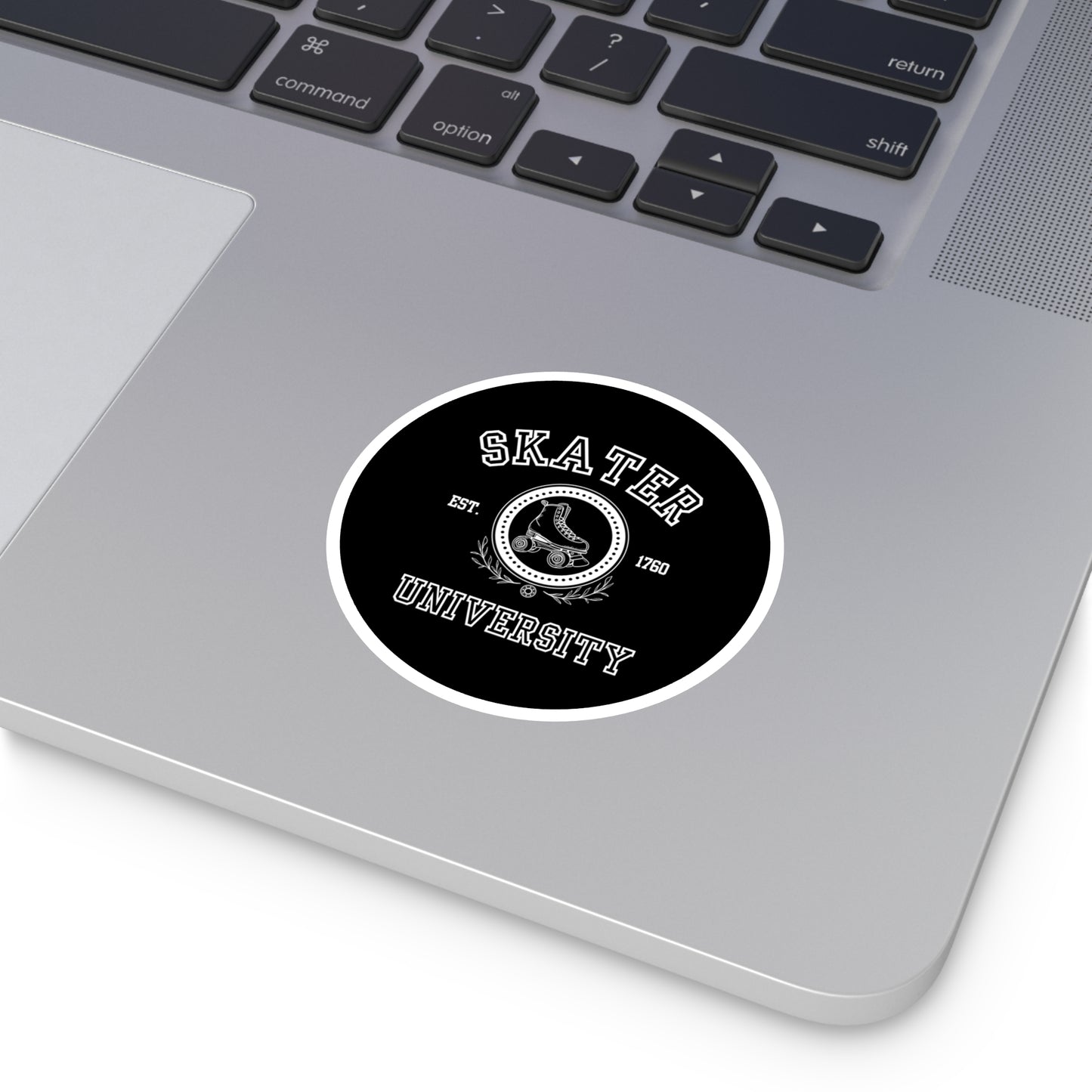 Paper products - Black Round Skater University Sticker - Skate of Matter LLC