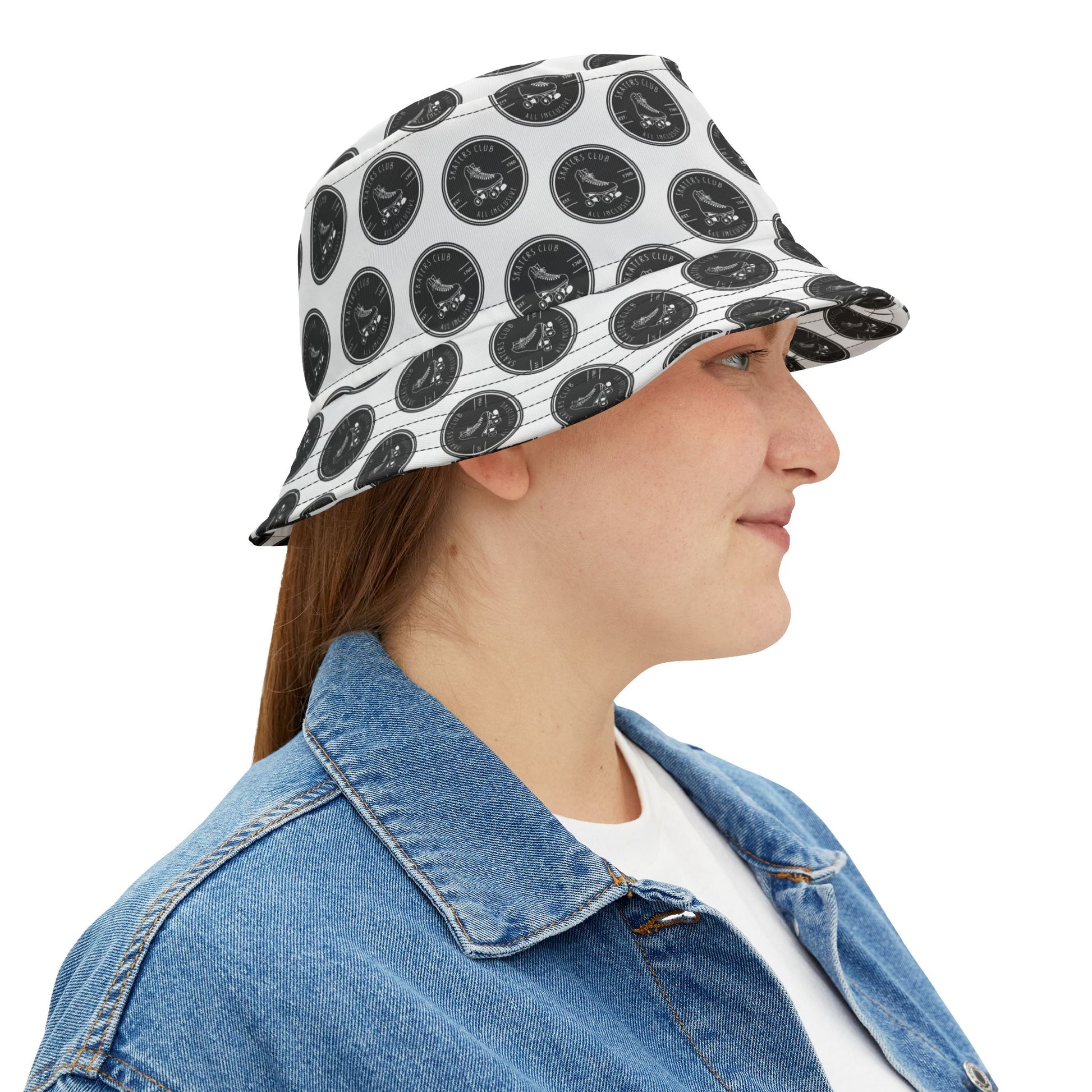 Hats - Black Round Skaters Club Bucket Hat - Skate of Matter LLC