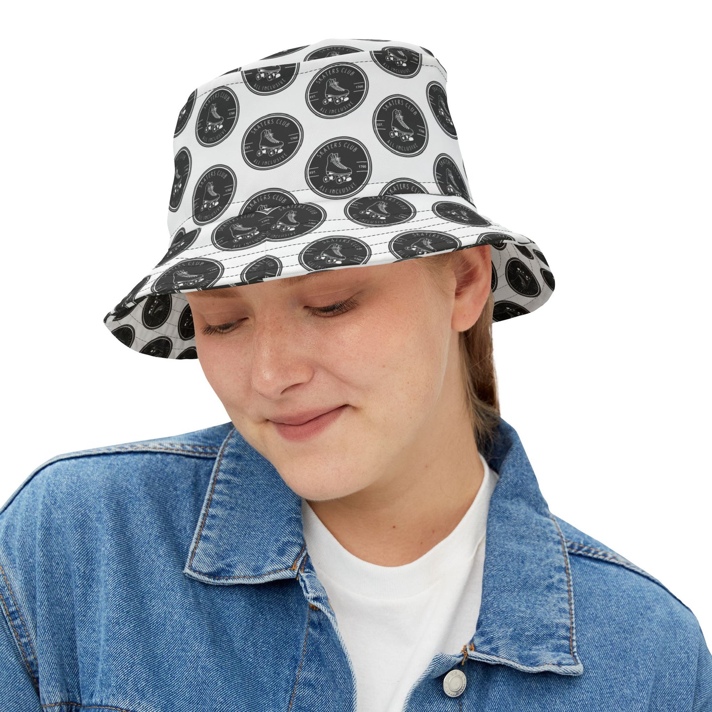 Hats - Black Round Skaters Club Bucket Hat - Skate of Matter LLC