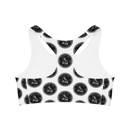 Sports Bra - Black Round Skaters Club Seamless Sports Bra - Skate of Matter LLC