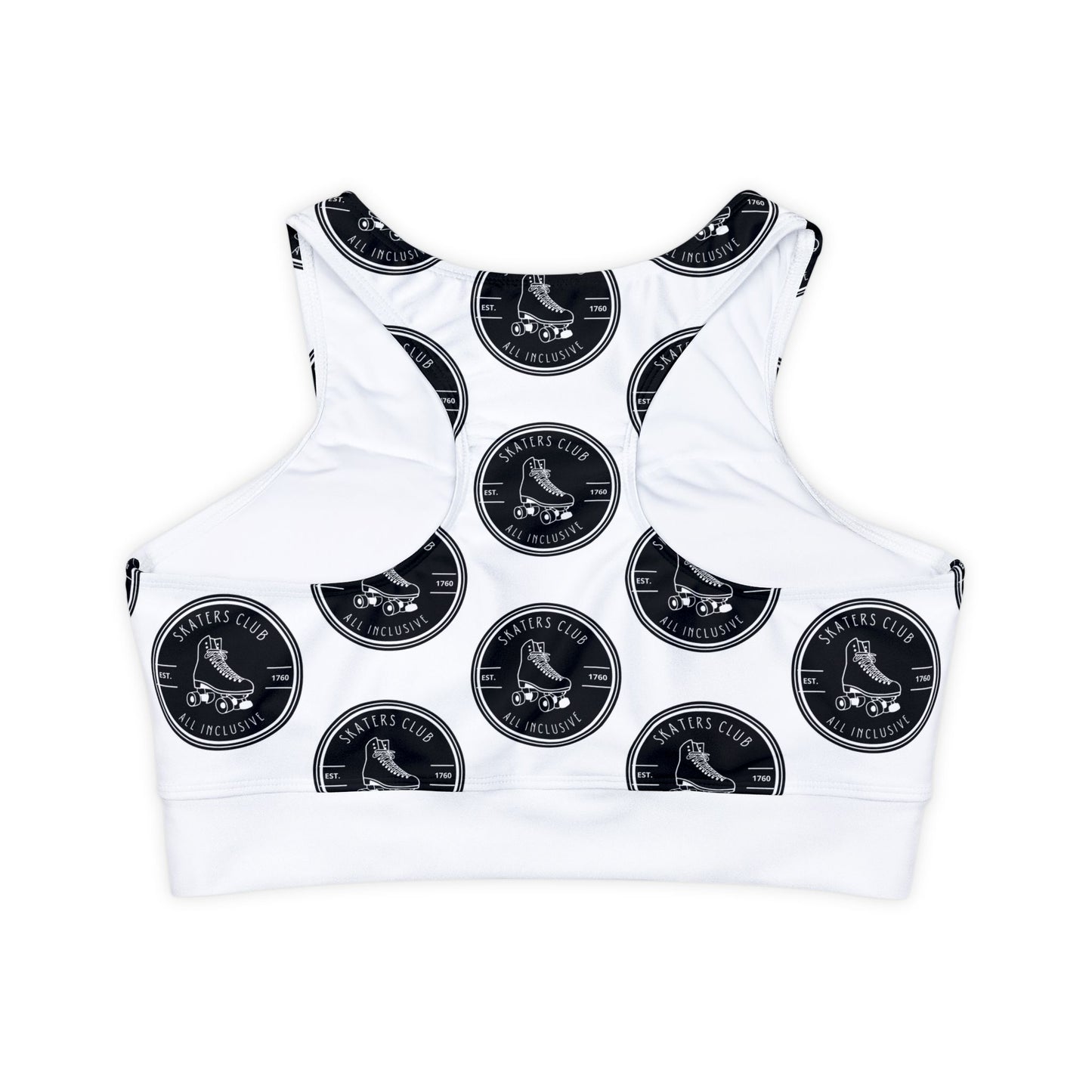 Sports Bra - Black Round Skaters Club Sports Bra - Skate of Matter LLC