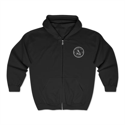 Hoodie - Black Round Skaters Club Unisex Zip Hooded Sweatshirt - Skate of Matter LLC