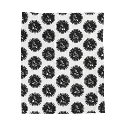 Bedding - Black Round Skaters Club Velveteen Plush Blanket - Skate of Matter LLC