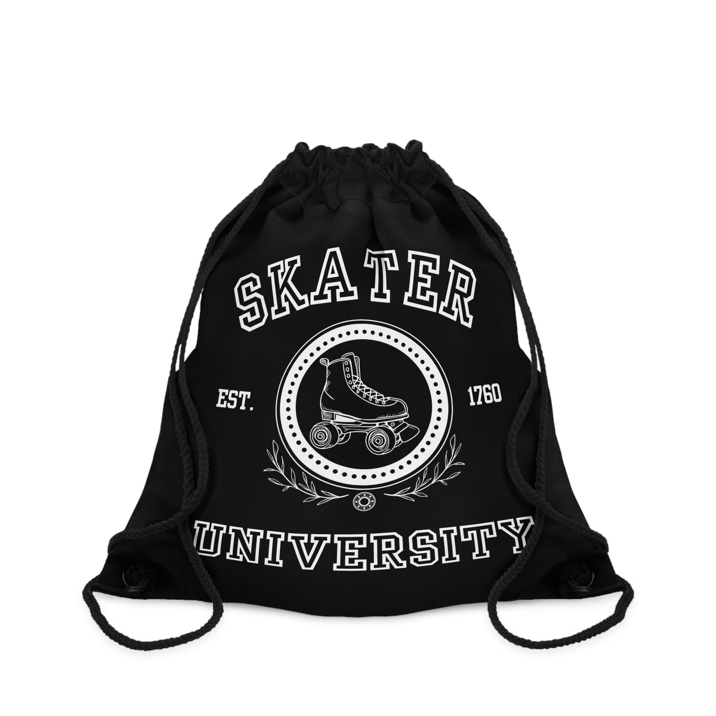 Bags - Black Skater University Drawstring Bag - Skate of Matter LLC