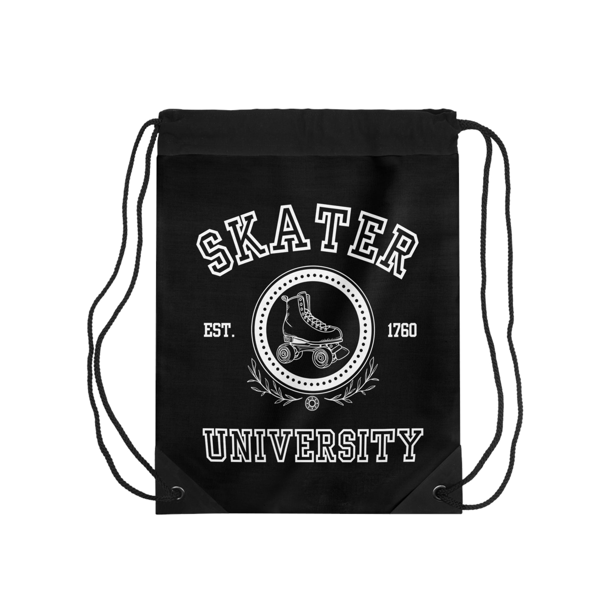 Bags - Black Skater University Drawstring Bag - Skate of Matter LLC