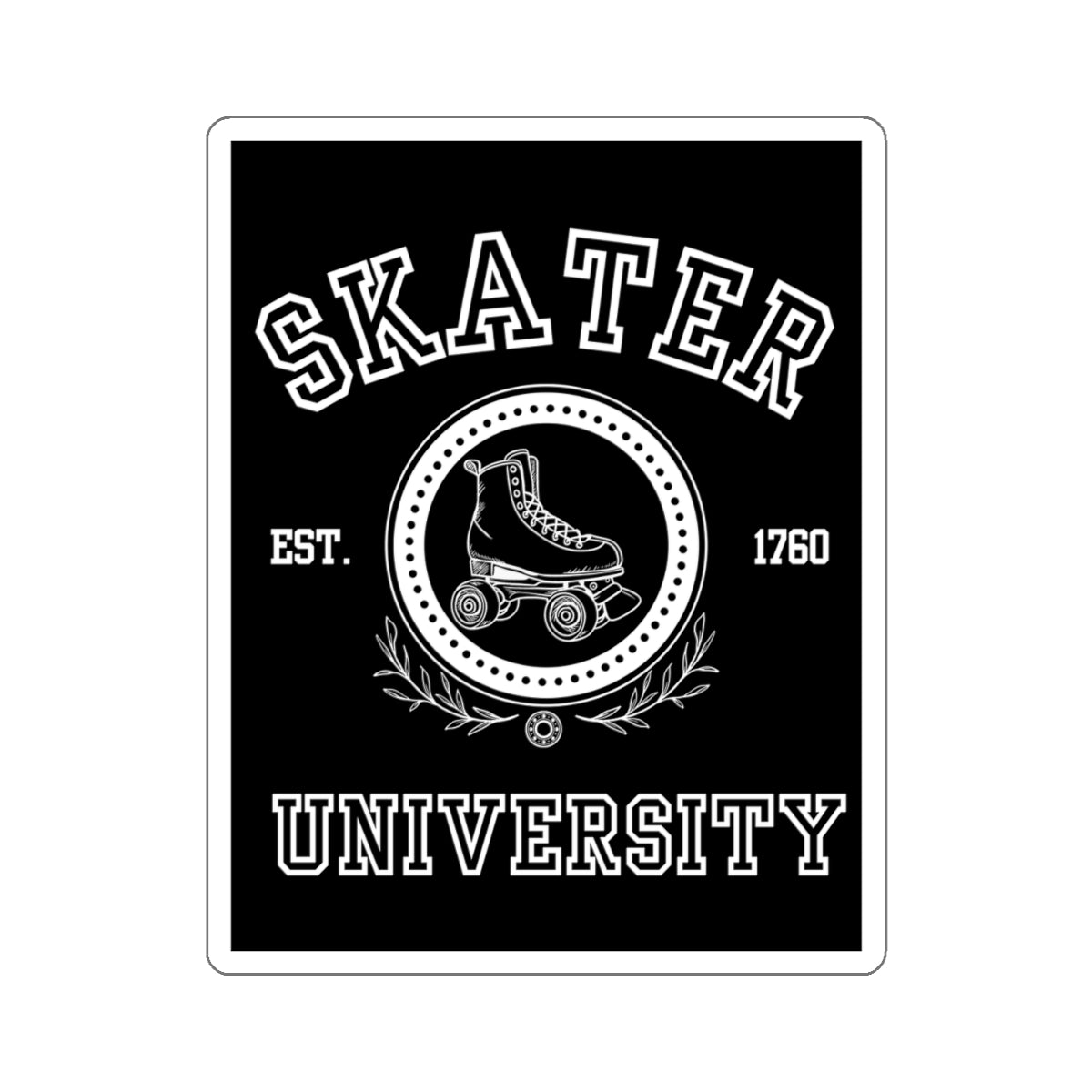 Paper products - Black Skater University Sticker - Skate of Matter LLC