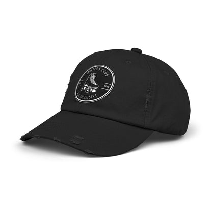 Hats - Black Skaters Club Distressed Cap - Skate of Matter LLC