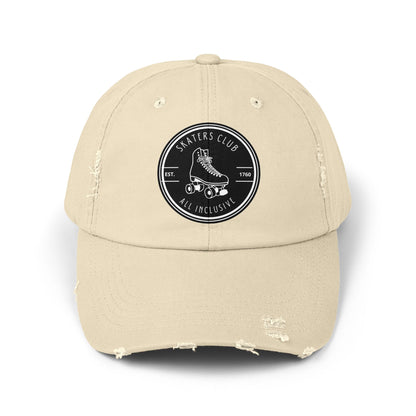 Hats - Black Skaters Club Distressed Cap - Skate of Matter LLC