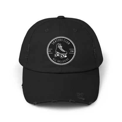 Hats - Black Skaters Club Distressed Cap - Skate of Matter LLC