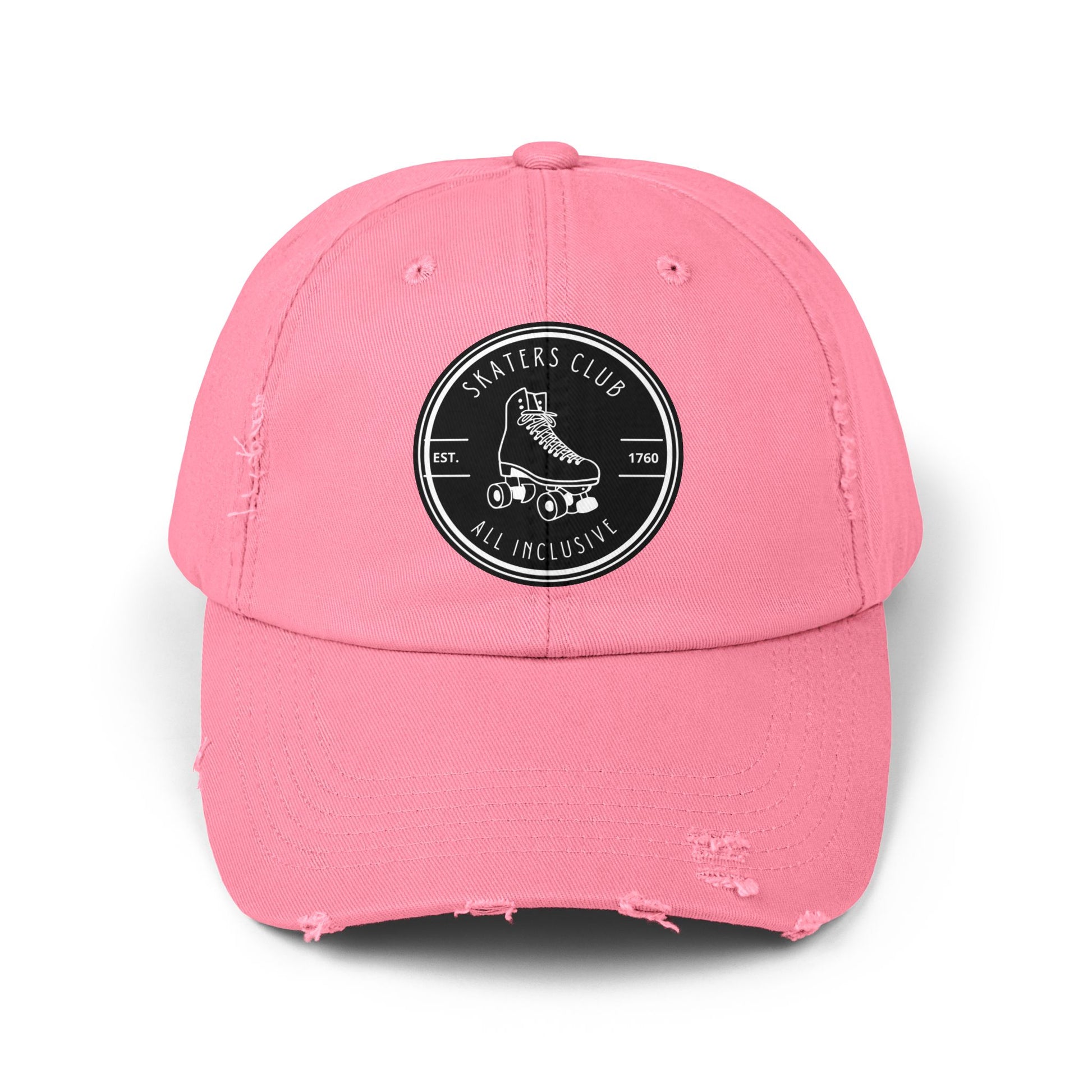 Hats - Black Skaters Club Distressed Cap - Skate of Matter LLC