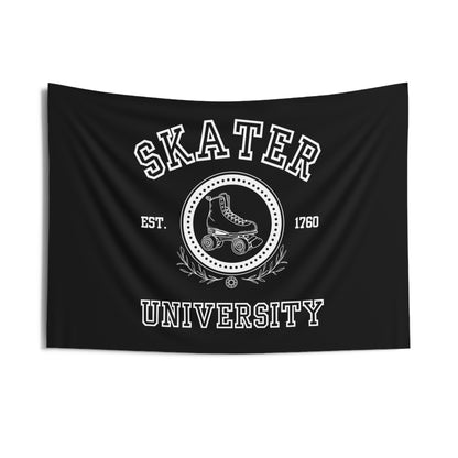 Home Decor - Black Skaters University Indoor Wall Tapestry - Skate of Matter LLC