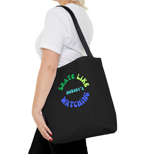 Bags - BlueGreen Skate Like Nobodys Watching Tote Bag - Skate of Matter LLC